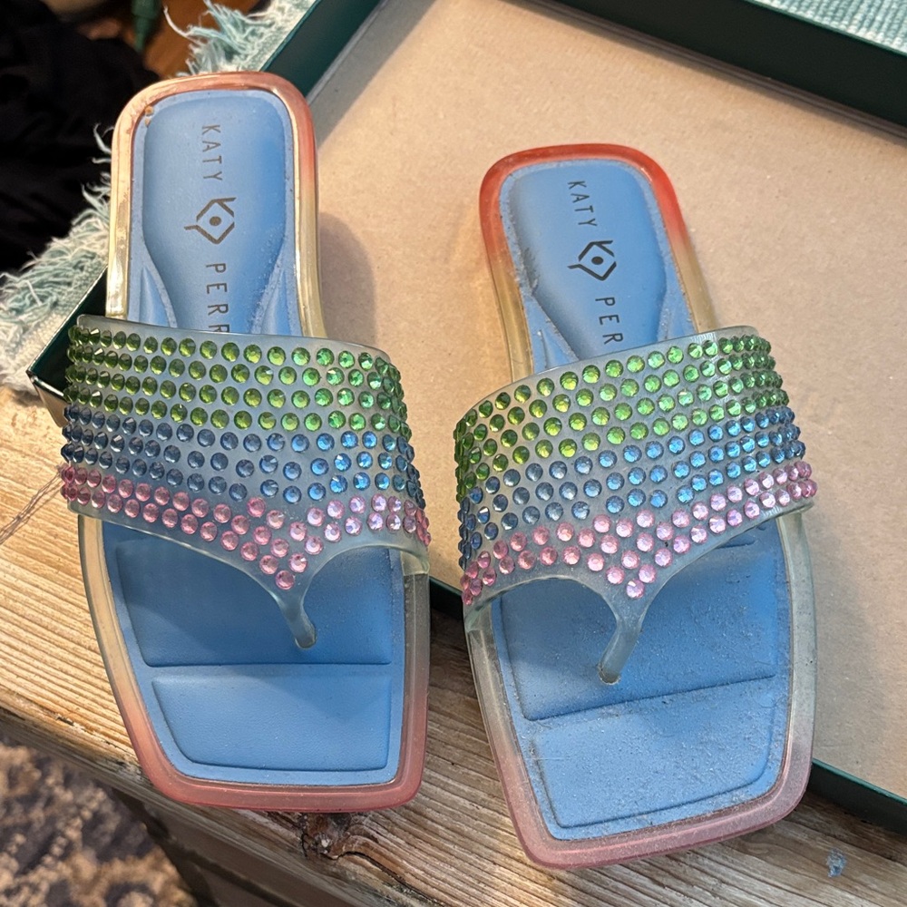 Katy Perry Collections Rainbow Crystal Sandals
